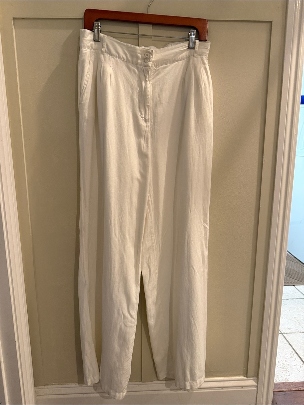 Carly Jean Los Angeles Cream-White Wide Leg Pants